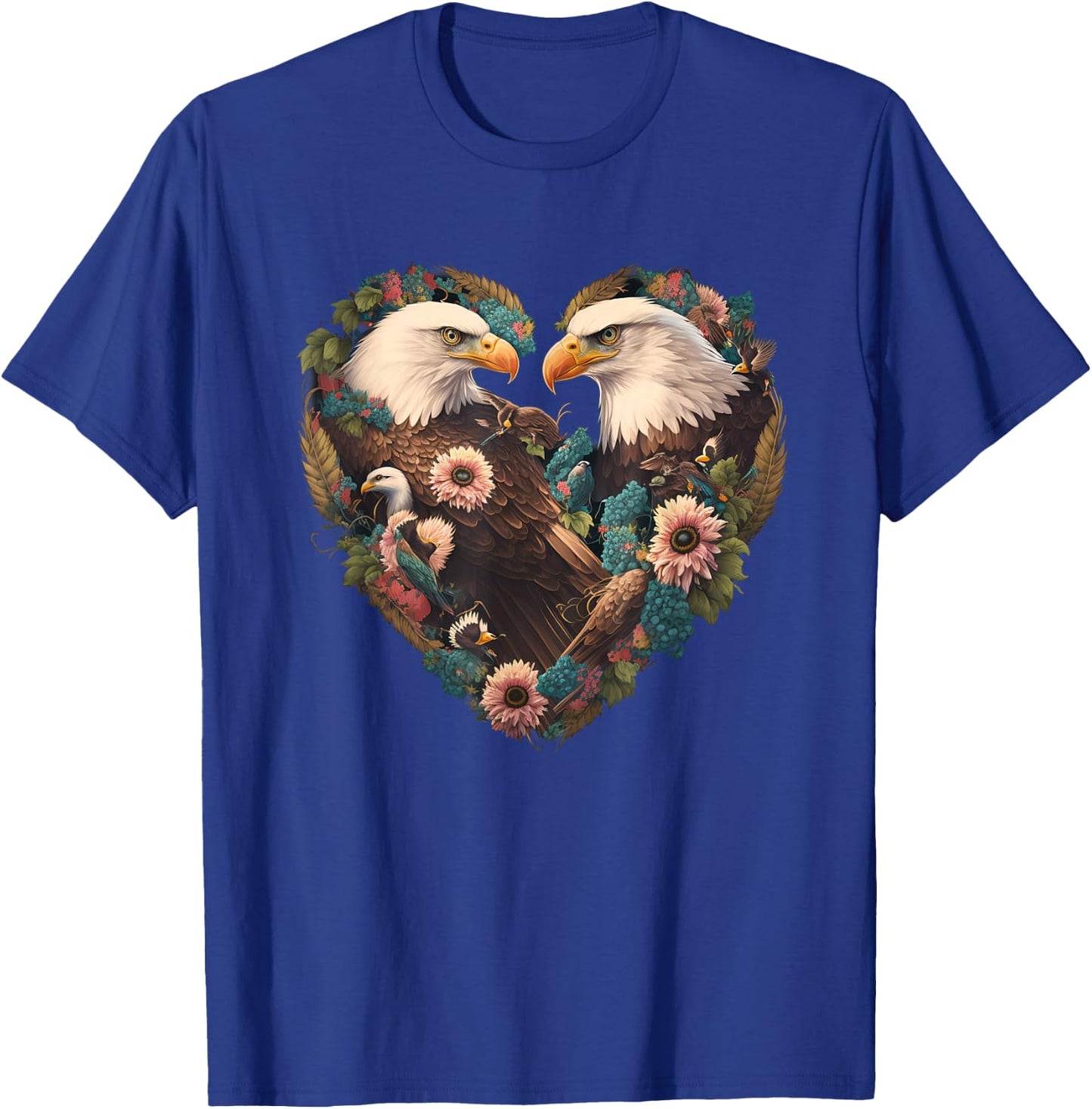 Valentine's Day Bald Eagle Heart T-Shirt - T-Shirt | Royal