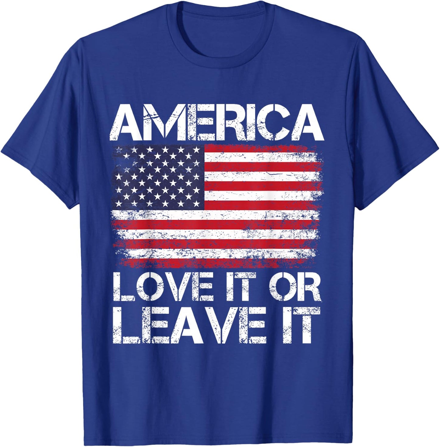 American Flag America Love It Or Leave It' USA Flag T-Shirt - T-Shirt | Royal