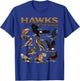 Hawks Animals of the World Educational Birds of Prey Birder T-Shirt - T-Shirt | Royal