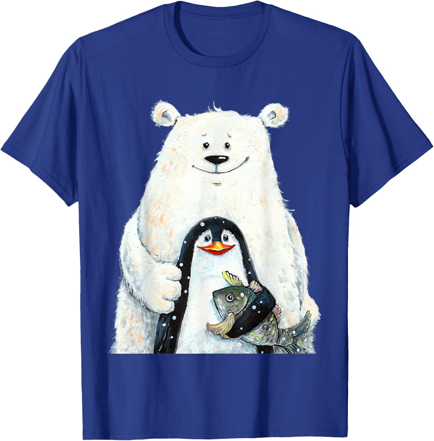 cute Polar bear and penguin bird fish lovers animal friends T-Shirt - T-Shirt | Royal