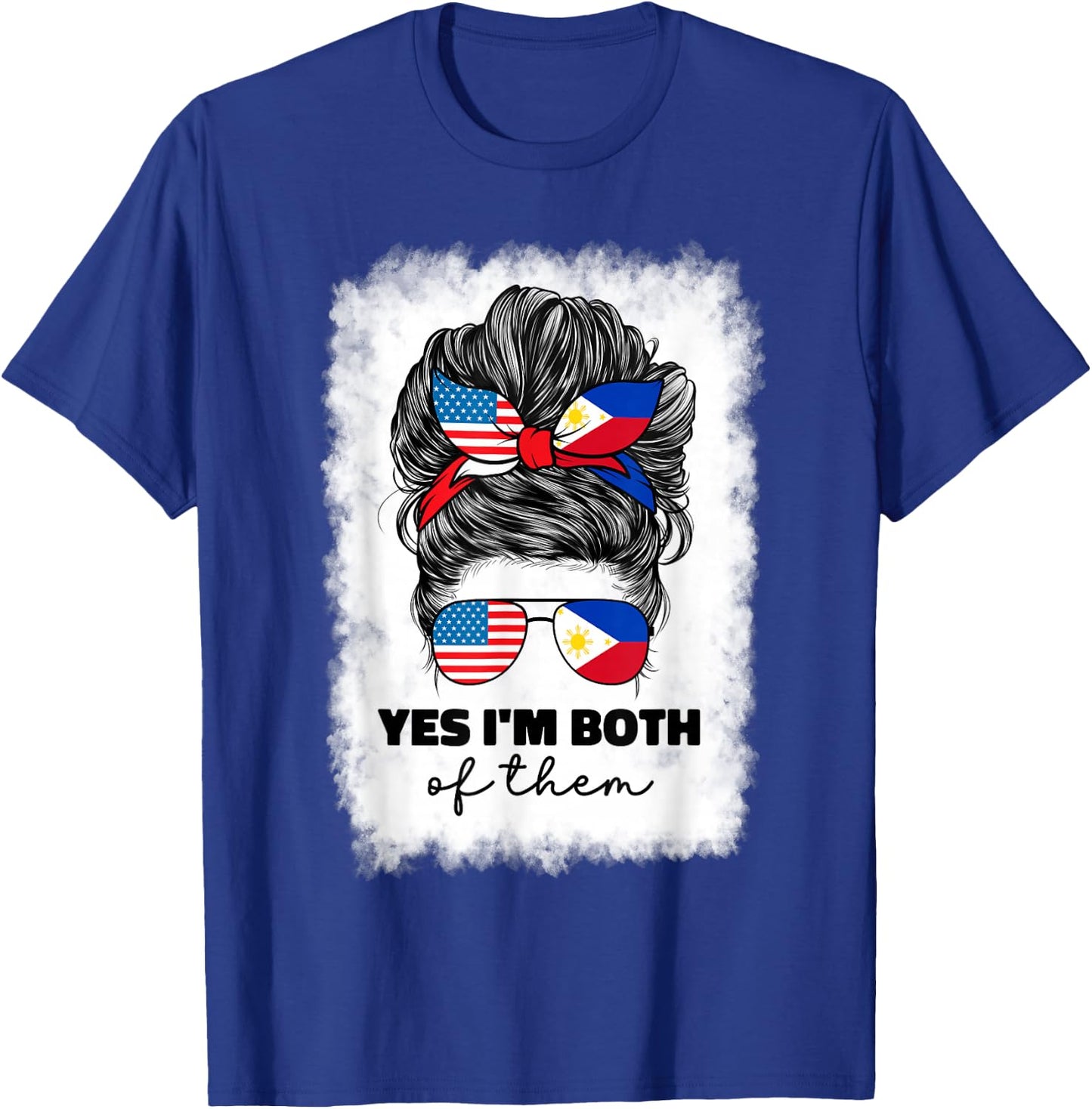 Half Filipino And American America Philippines Usa Flag Girl T-Shirt - T-Shirt | Royal
