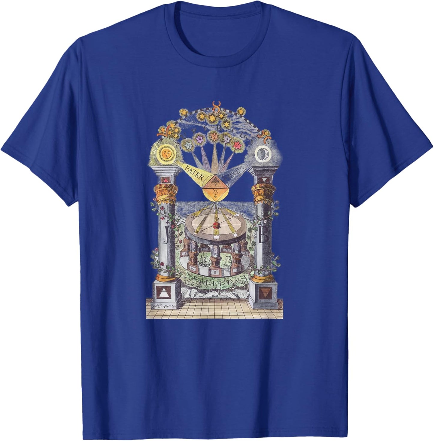 Masonic columns of Jachin and Boas T-Shirt - T-Shirt | Royal