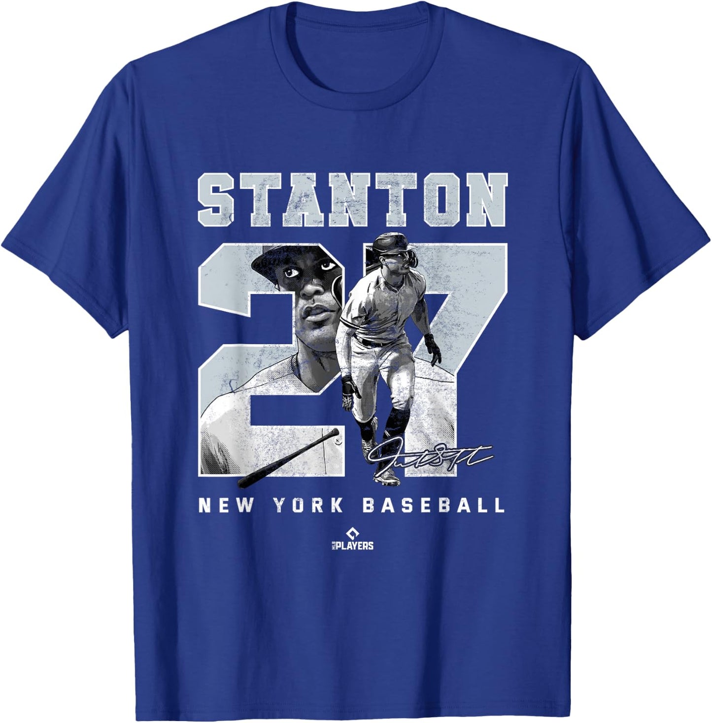 Number and Portrait Giancarlo Stanton New York MLBPA T-Shirt - T-Shirt | Royal