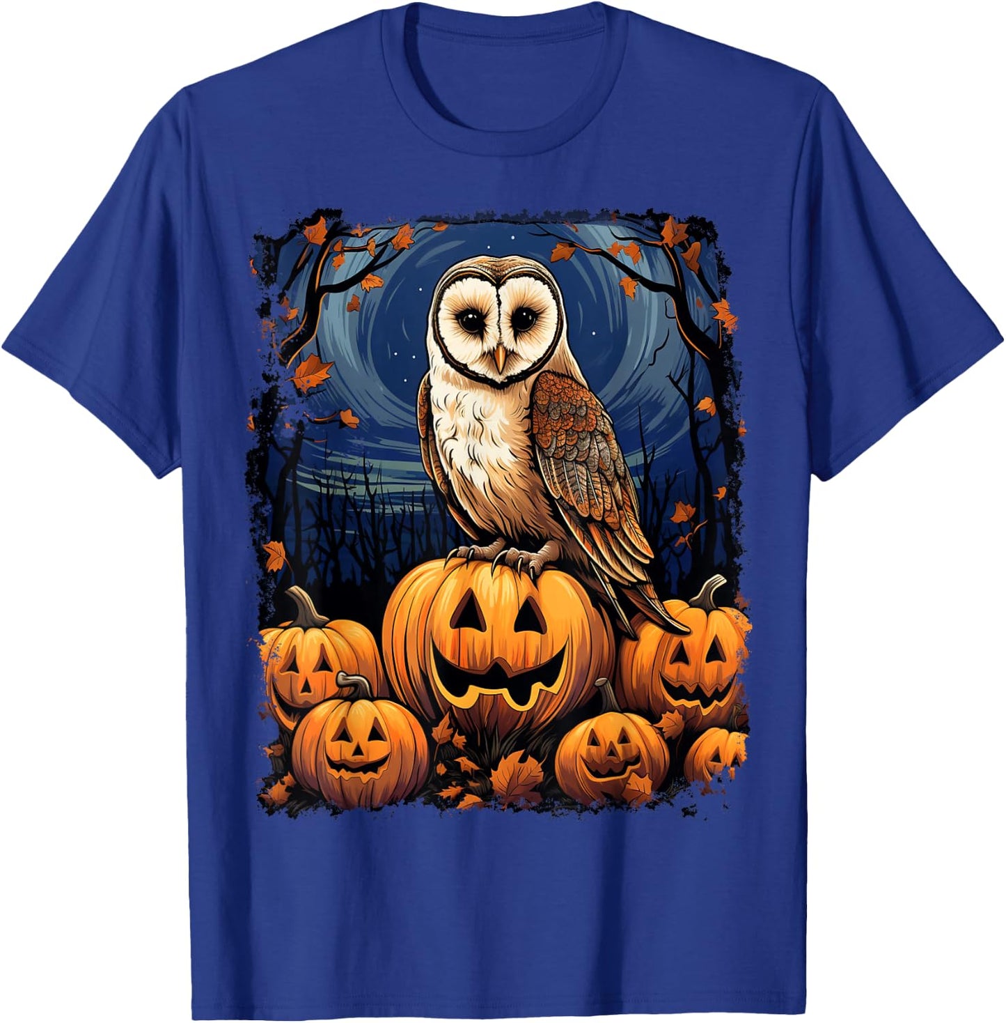 Pop Art Colorful Barn Owl Halloween T-Shirt - T-Shirt | Royal
