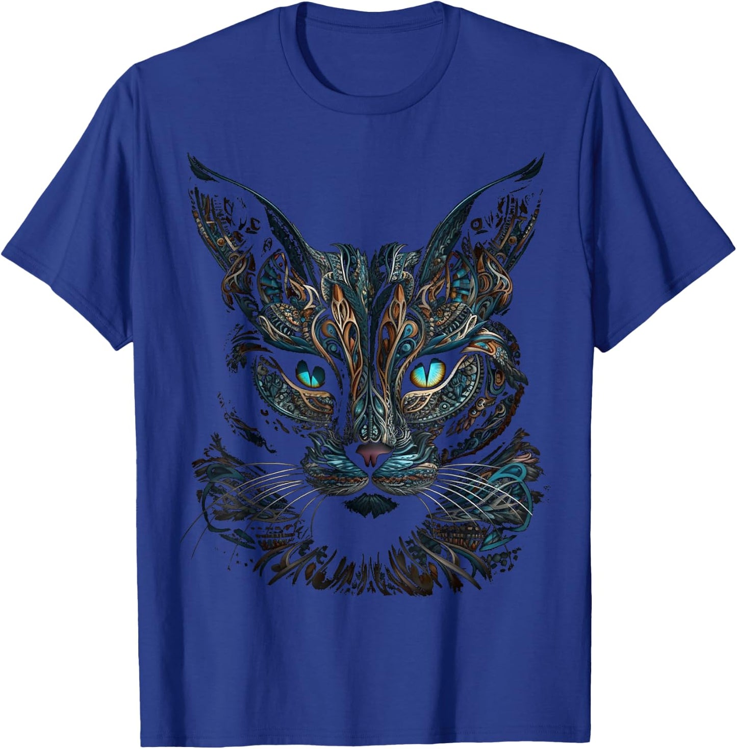 Cat Pet Animal Art - Blue Eyes Artwork Cat Women Kids T-Shirt - T-Shirt | Royal
