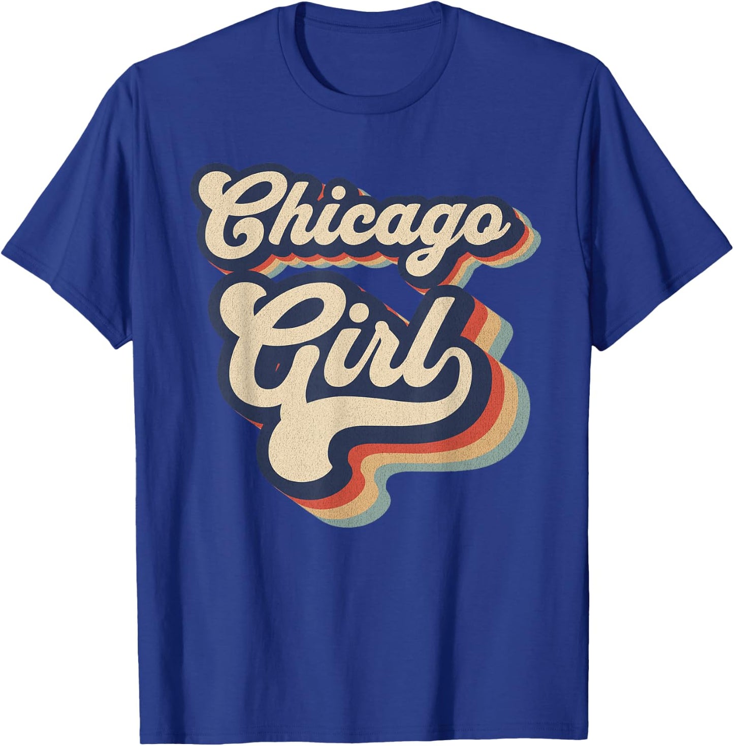 Vintage Design For Girls From Chicago Illinois T-Shirt - T-Shirt | Royal