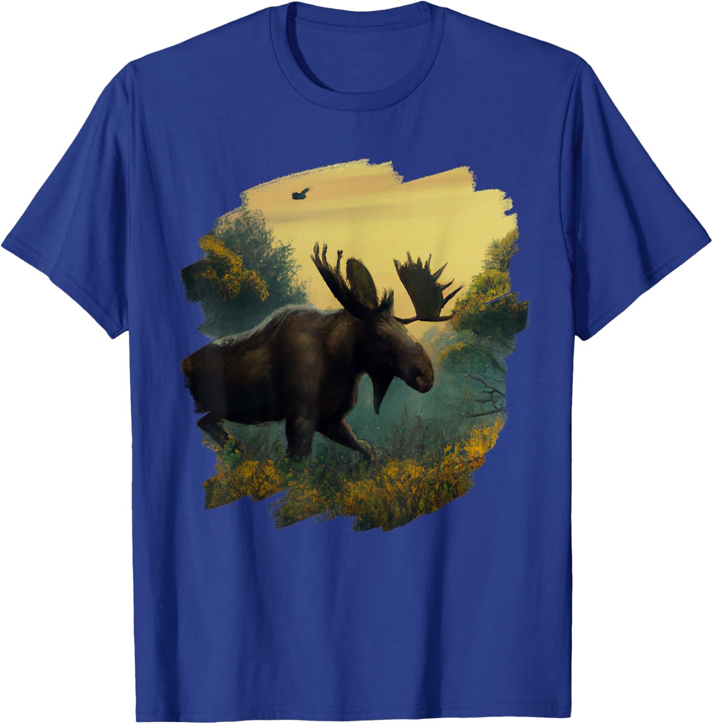 Moose Retro Vintage Animal Moose Nature Wildlife Art T-Shirt - T-Shirt | Royal