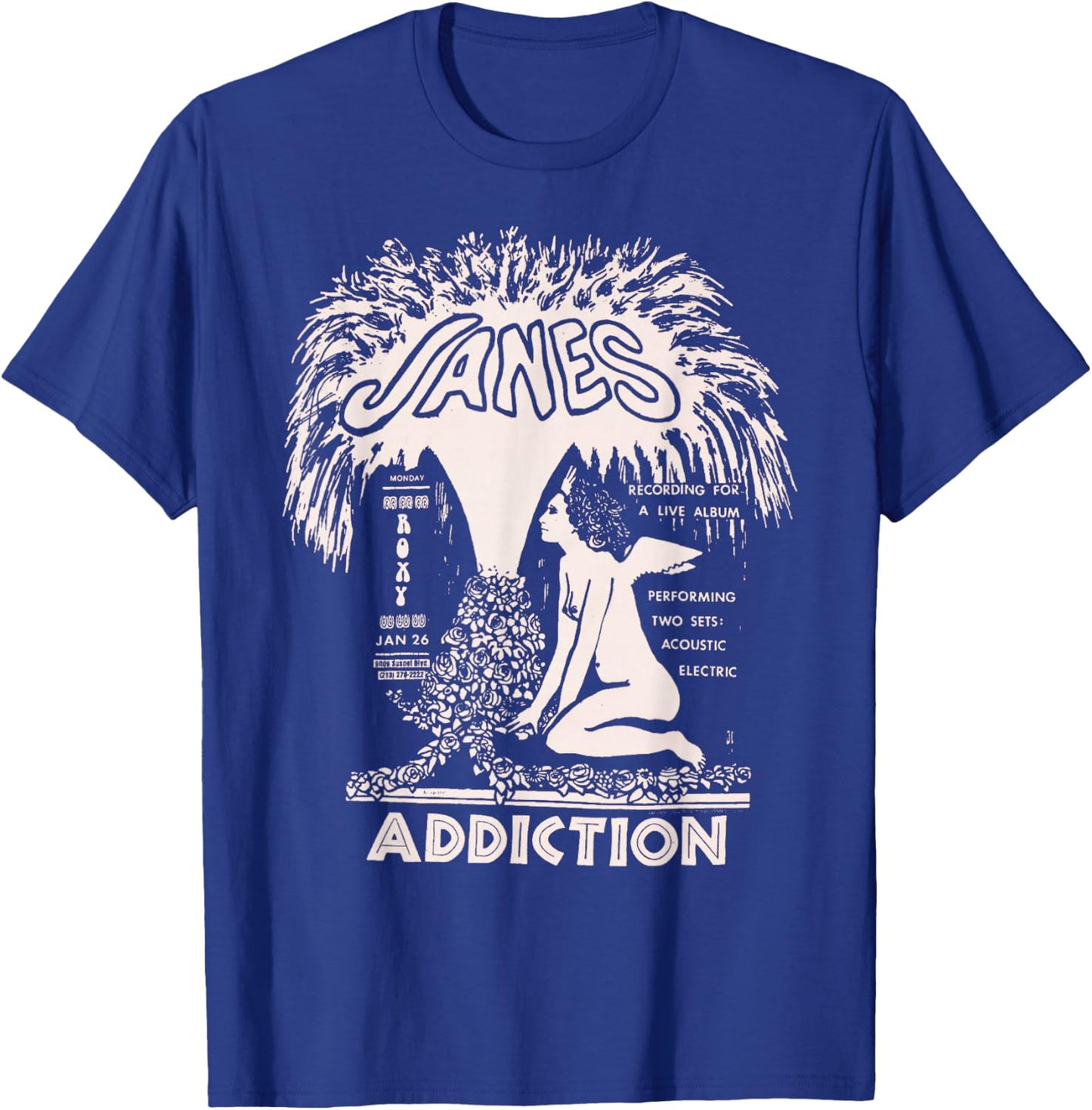 Jane's Addiction Official Adults - Black - Small - Short Sleeve - - Classic Fit - Solid Colors: 100% Cotton T-Shirt - T-Shirt | Royal