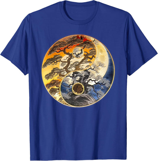 Yin Yang Tree of Life Moon Sun Duality T-Shirt - T-Shirt | Royal