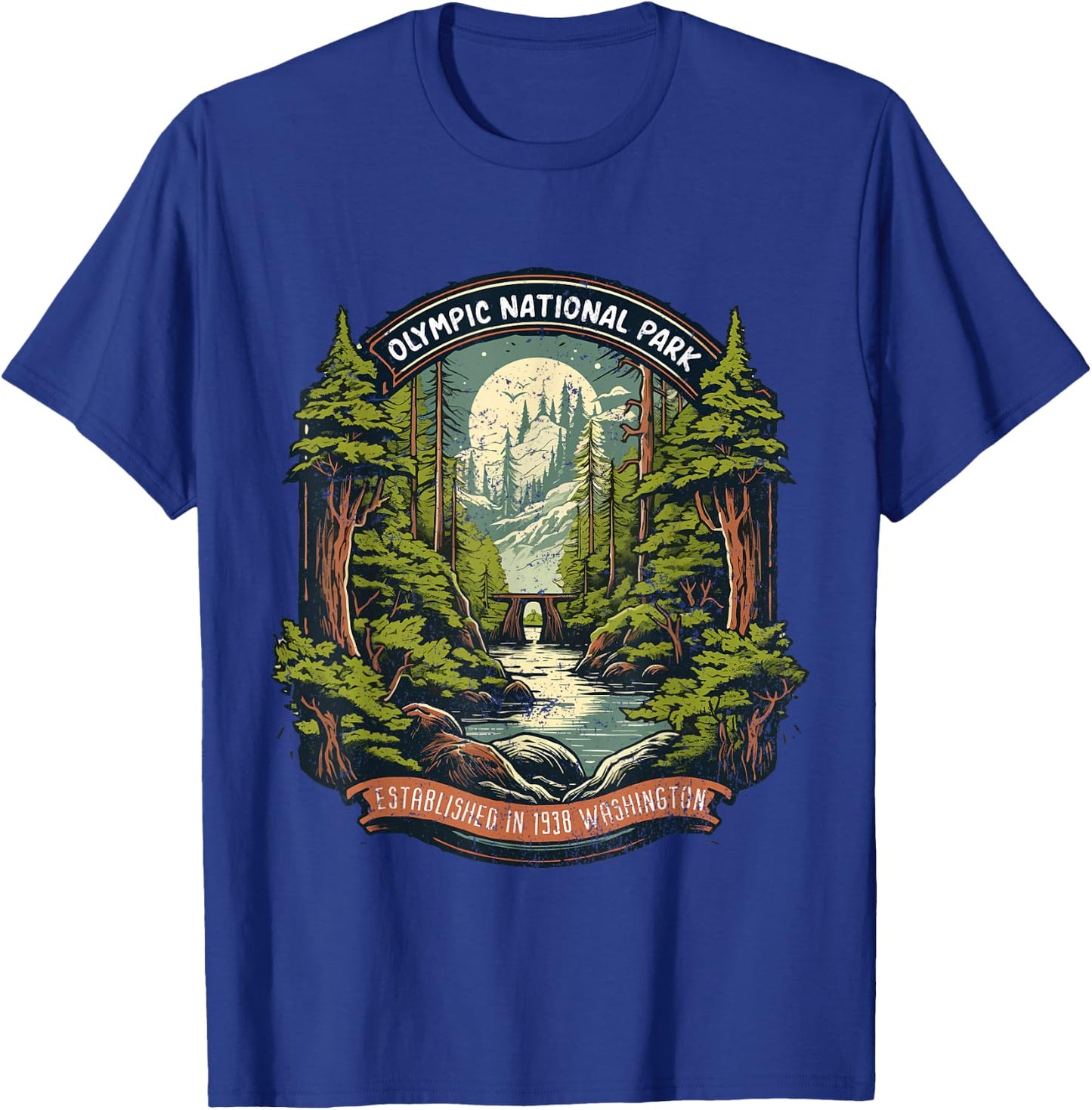 Olympic National Park Mountain Washington National Park T-Shirt - T-Shirt | Royal