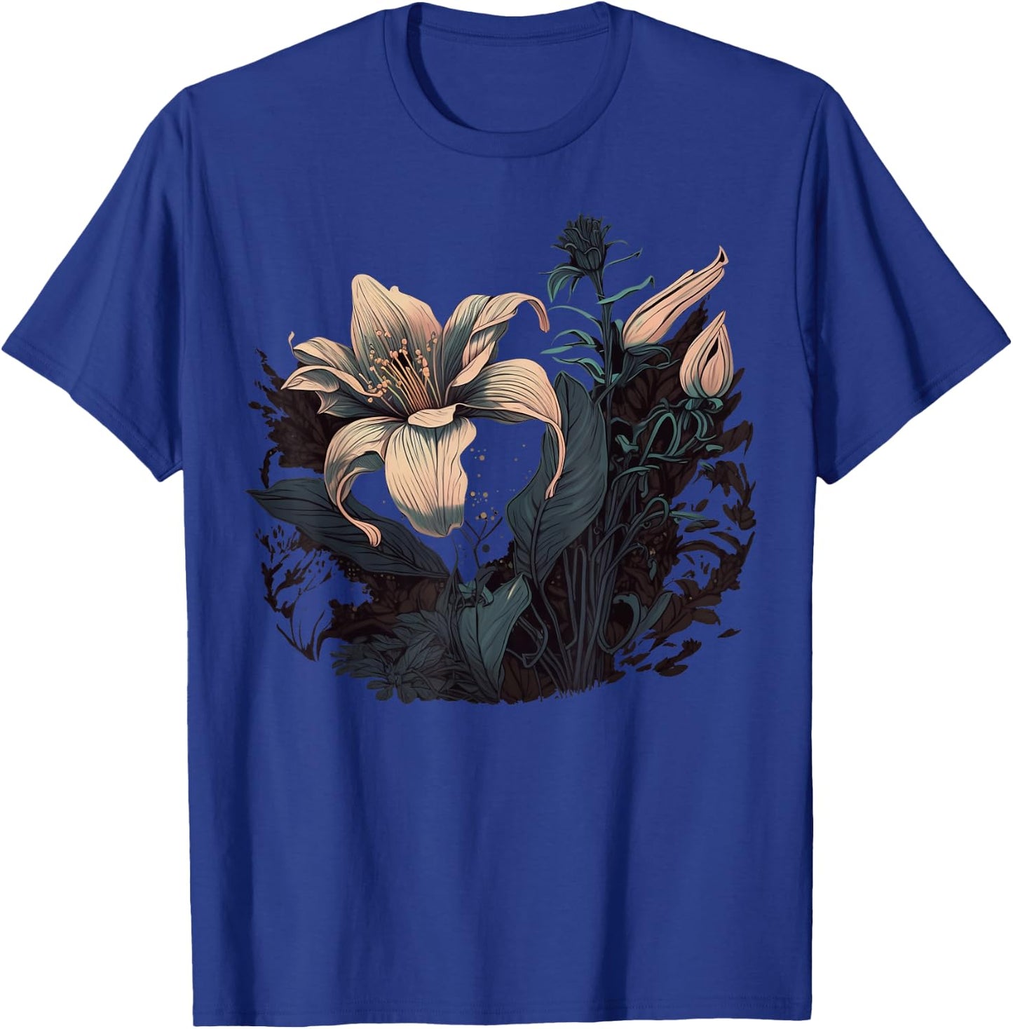 Vintage Lily Flower on Lily T-Shirt - T-Shirt | Royal