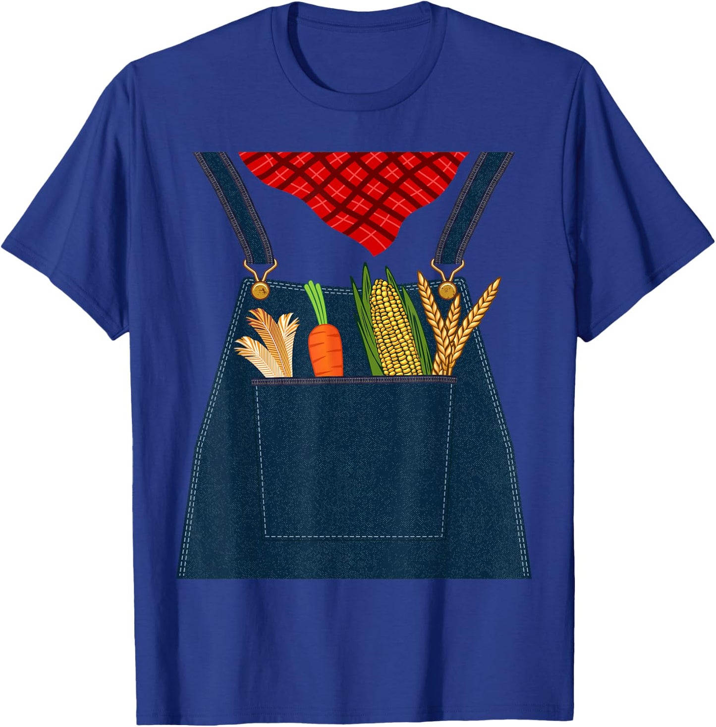 Easy Halloween Outfit Women Kids Farmer Costume T-Shirt - T-Shirt | Royal