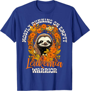 Funny Empty Sloth Leukemia Cancer Warrior Fights Leukemia Ca T-Shirt - T-Shirt | Royal
