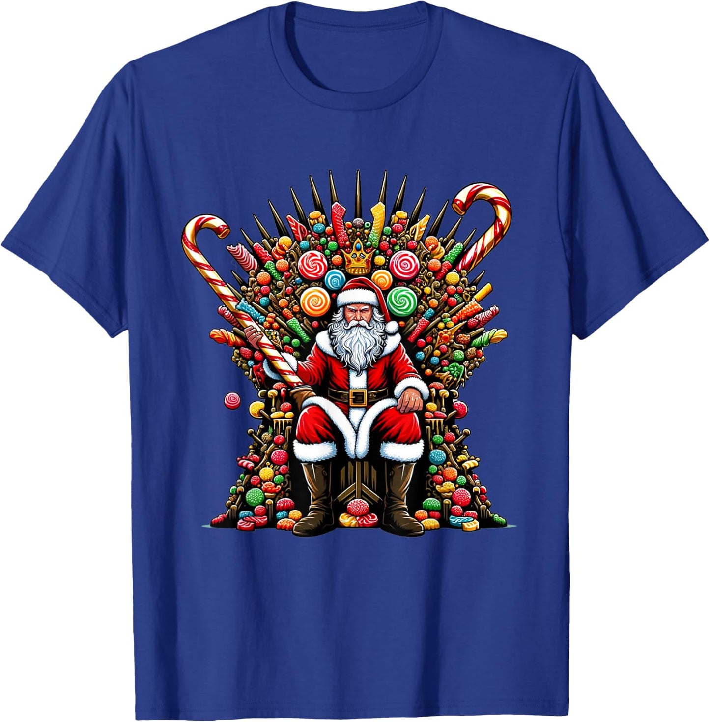 Candy Santa on a Festive Throne - Christmas Game Of Candy T-Shirt - T-Shirt | Royal
