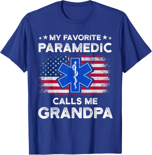 My Favorite Paramedic Calls Me Grandpa Funny Paramedic T-Shirt - T-Shirt | Royal
