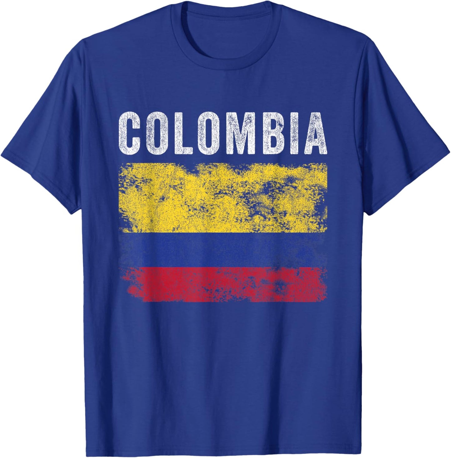 Colombia Flag Distressed - Men Women Kids - Colombian Flag T-Shirt - T-Shirt | Royal
