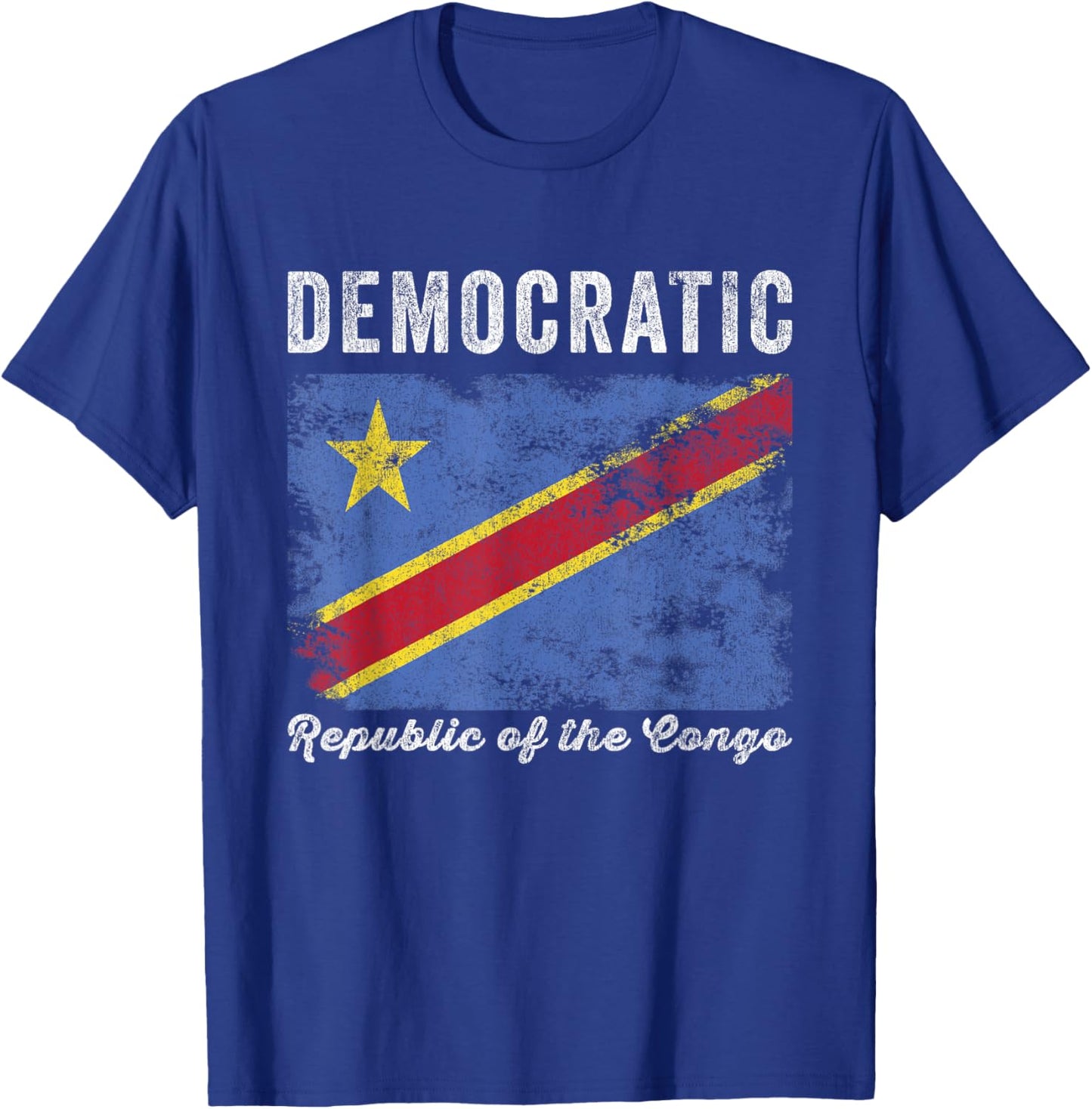 Democratic Republic of the Congo Flag Distressed T-Shirt - T-Shirt | Royal