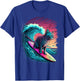Vintage 80s Vaporwave Synthwave Retro Surfing Cat Kitten T-Shirt - T-Shirt | Royal