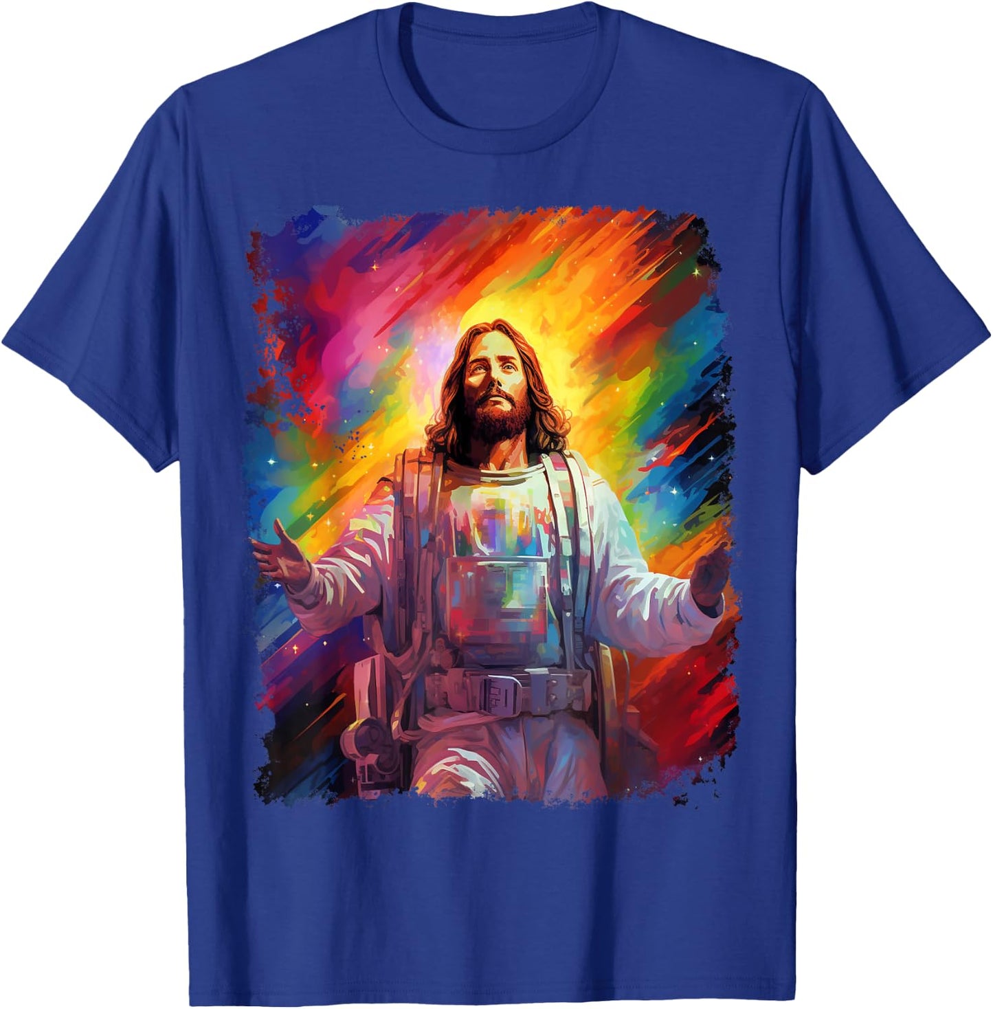 Jesus Christ Christian Space T-Shirt - T-Shirt | Royal