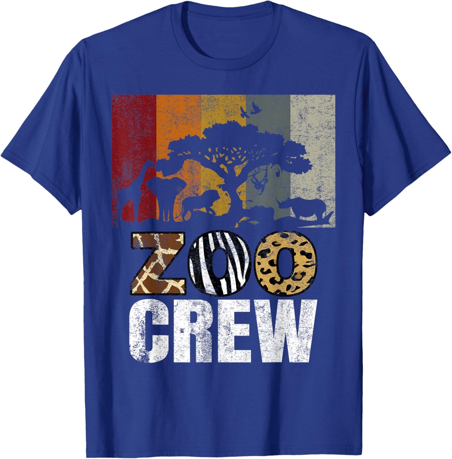 Retro Zoo Crew Safari Wildlife Family Zoo Day Trip Matching T-Shirt - T-Shirt | Royal