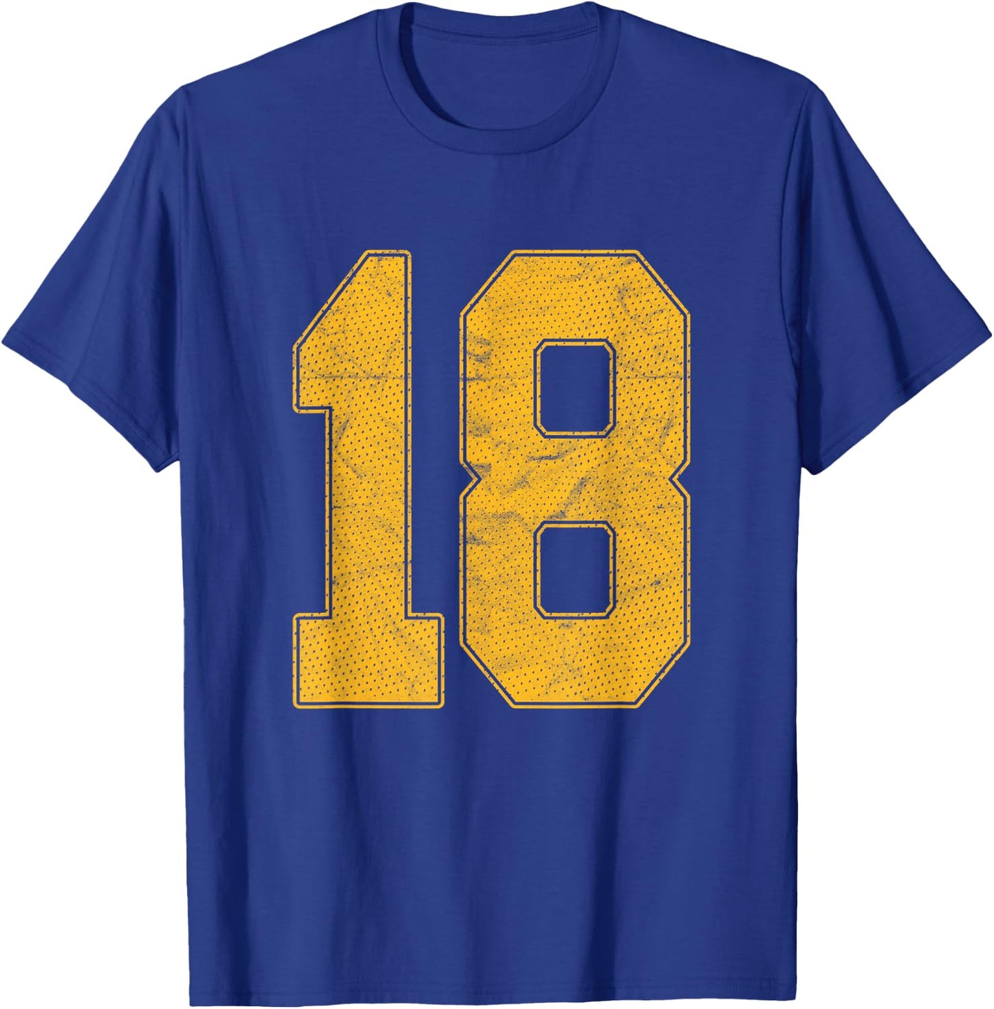 Number 18 Numbered Uniform Sports Team Jersey 18th Birthday T-Shirt - T-Shirt | Royal