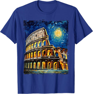 Roma Italia Colosseum Souvenirs, Rome Italy Van Gogh T-Shirt - T-Shirt | Royal