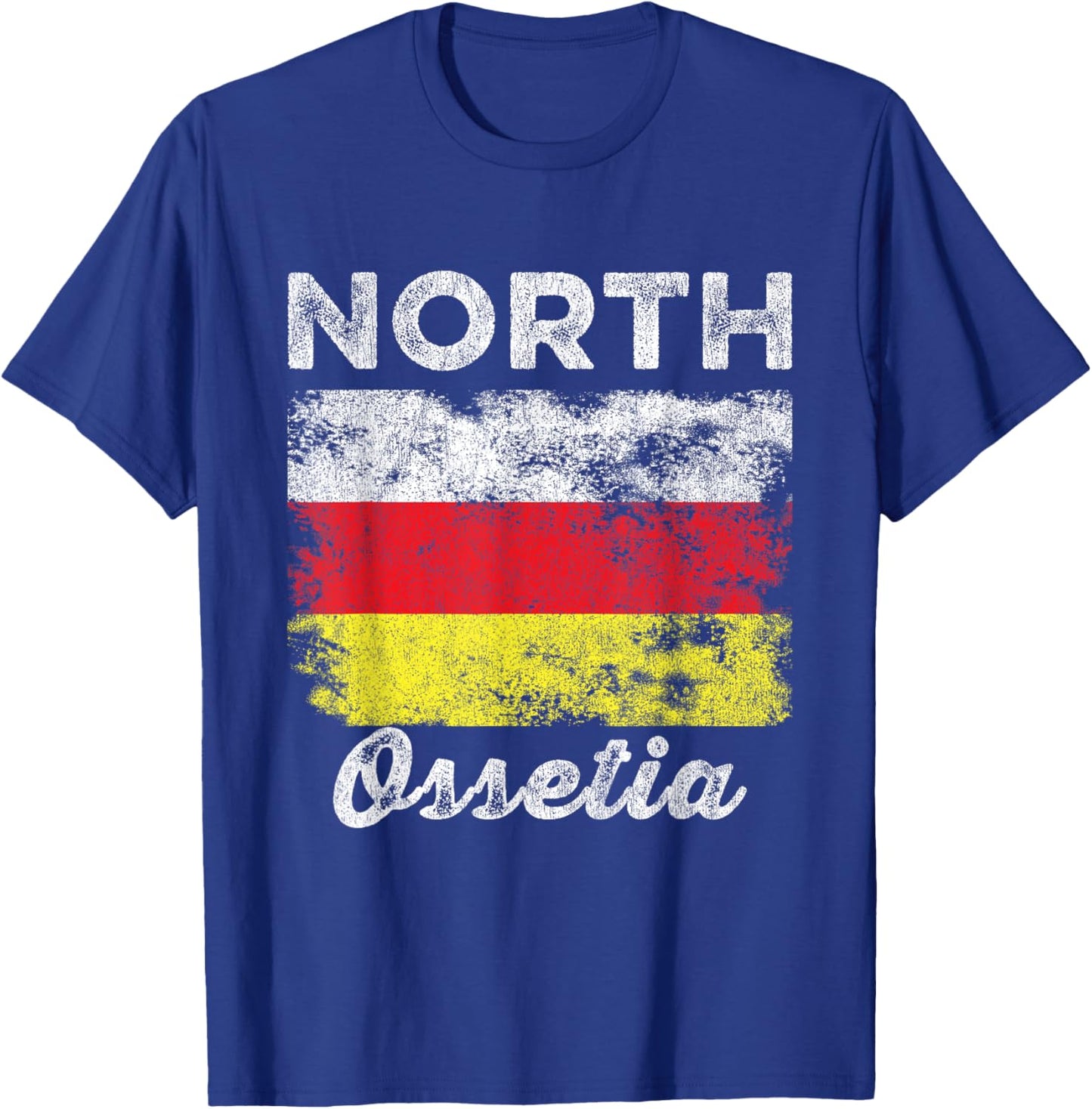 North Ossetia Flag Vintage - Men Women - North Ossetian Flag T-Shirt - T-Shirt | Royal
