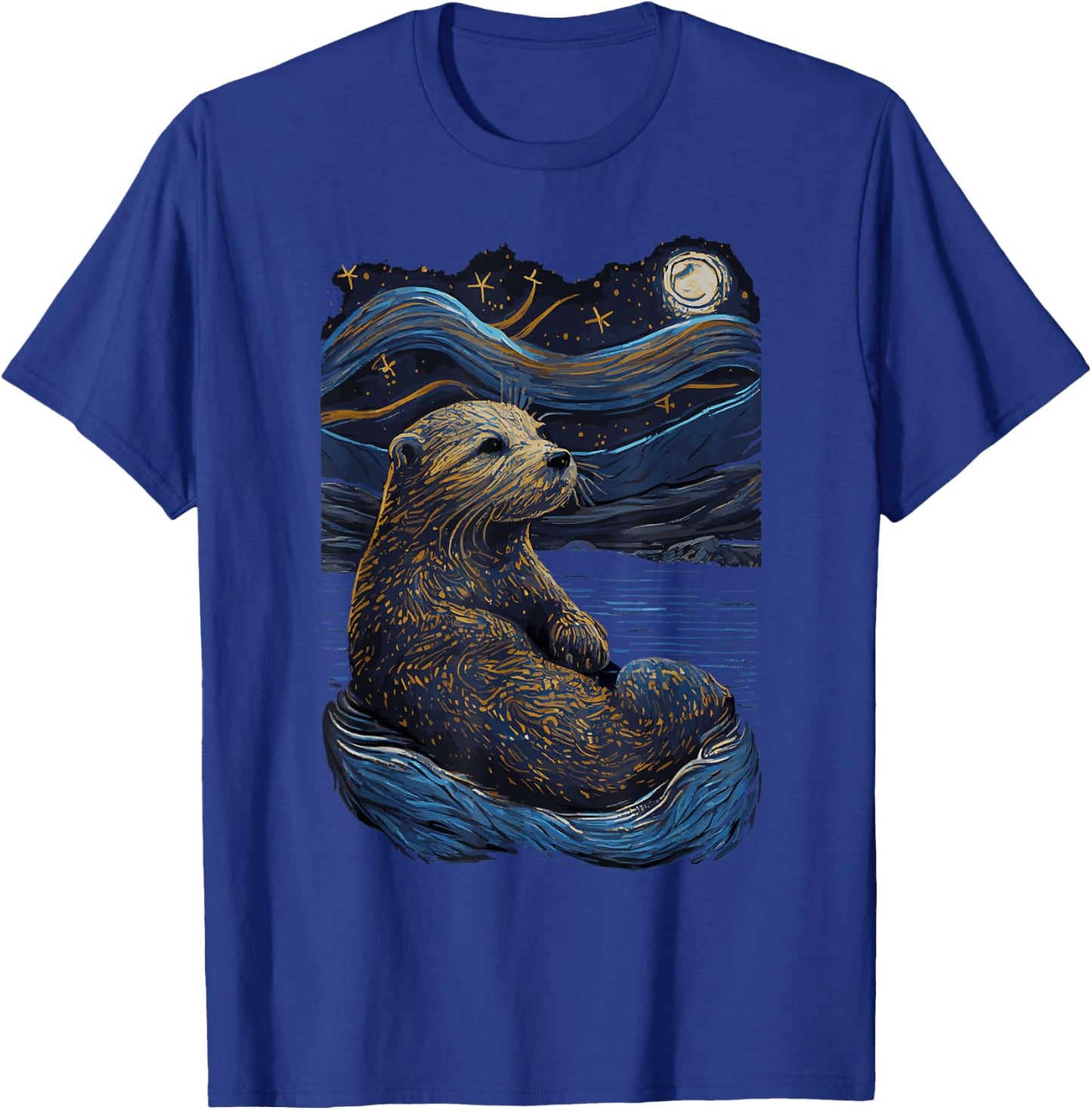 Otter Starry Night T-Shirt - T-Shirt | Royal