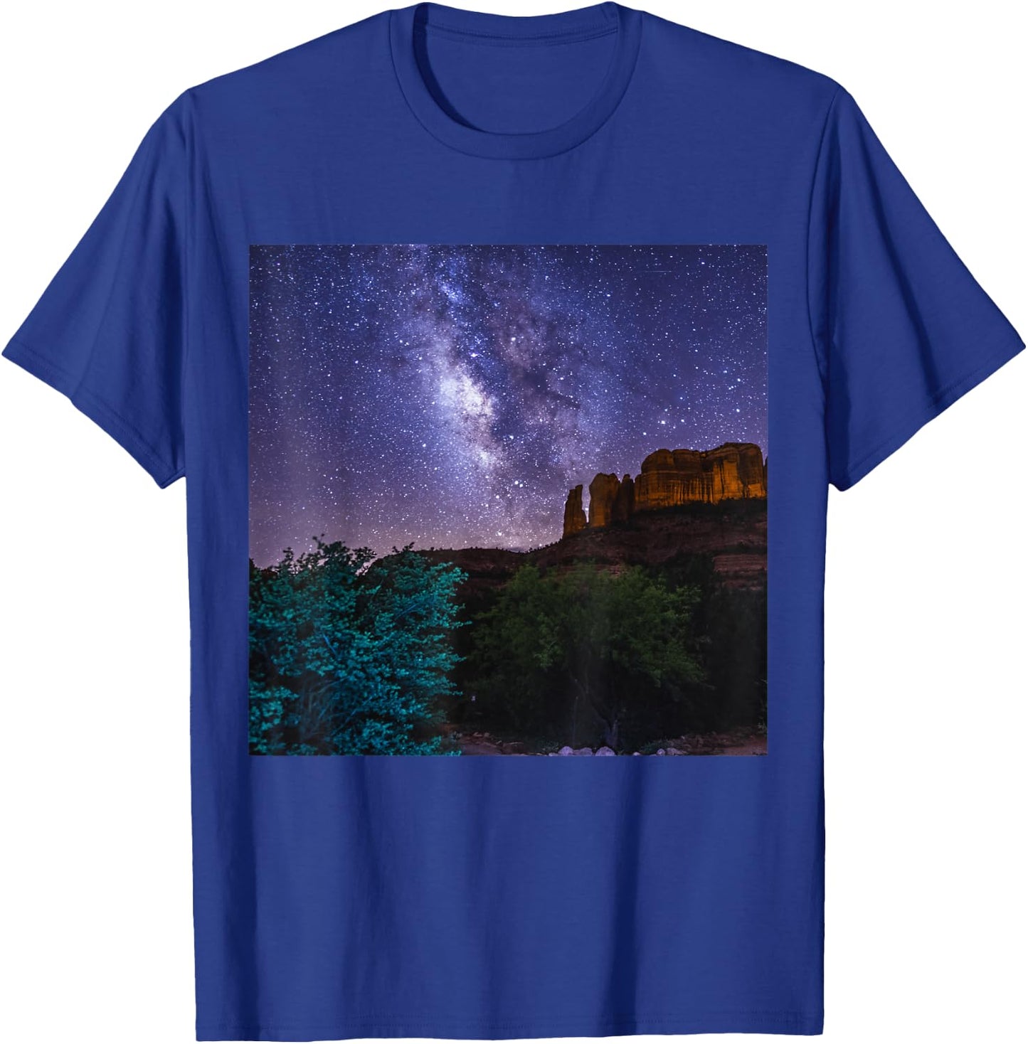 Gorgeous Stars Milky-Way over Cathedral Rock, Arizona T-Shirt - T-Shirt | Royal