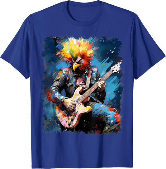 Rock Guitar Chicken Guitarist T-Shirt - T-Shirt | Royal