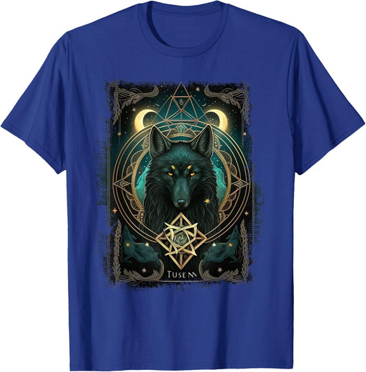 Occult Tarot Card, Gothic Wolf, Goth Dark Witchcraft T-Shirt - T-Shirt | Royal