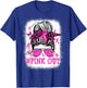 Bleached Pink Out Messy Bun Football Breast Cancer Awareness T-Shirt - T-Shirt | Royal