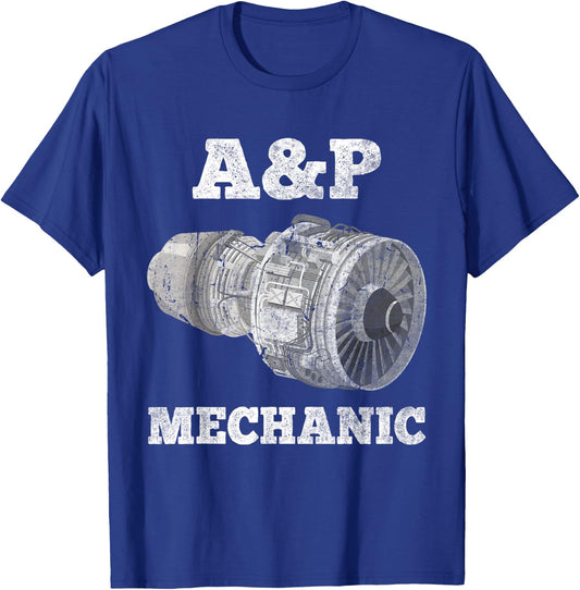 Airplane Mechanic A&P Aircraft Maintenance Pilot Technician T-Shirt - T-Shirt | Royal