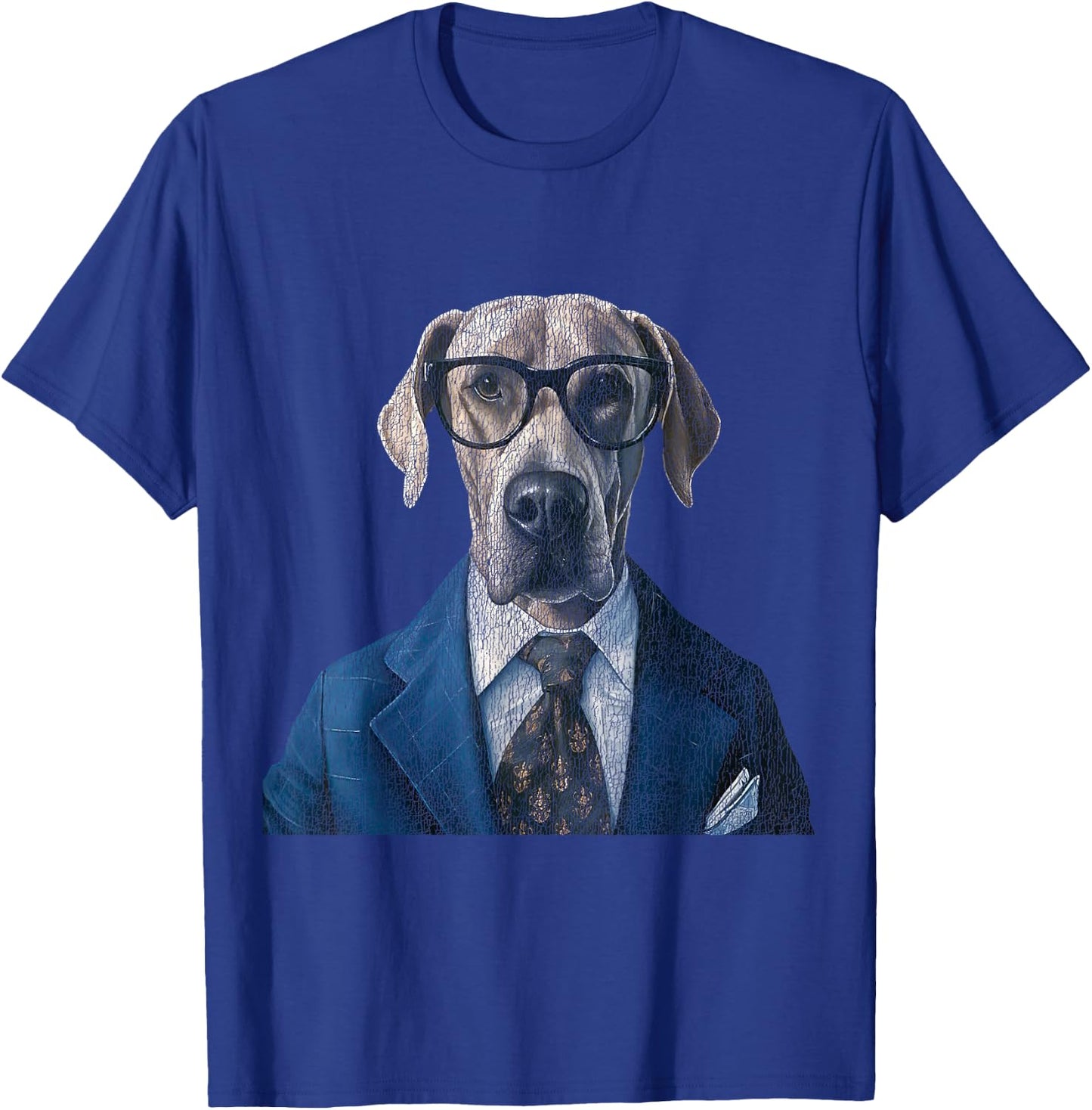 A Dog Wearing Glasses and a Suit Graphic For Pet Owner Women Kids T-Shirt - T-Shirt | Royal