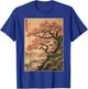 Vintage Cherry Blossom Woodblock Japanese Graphical Art T-Shirt - T-Shirt | Royal