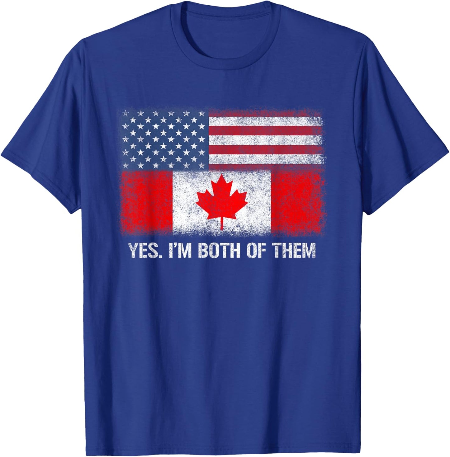 Usa Canada Canadian American Flag Dual Citizen Citizenship T-Shirt - T-Shirt | Royal