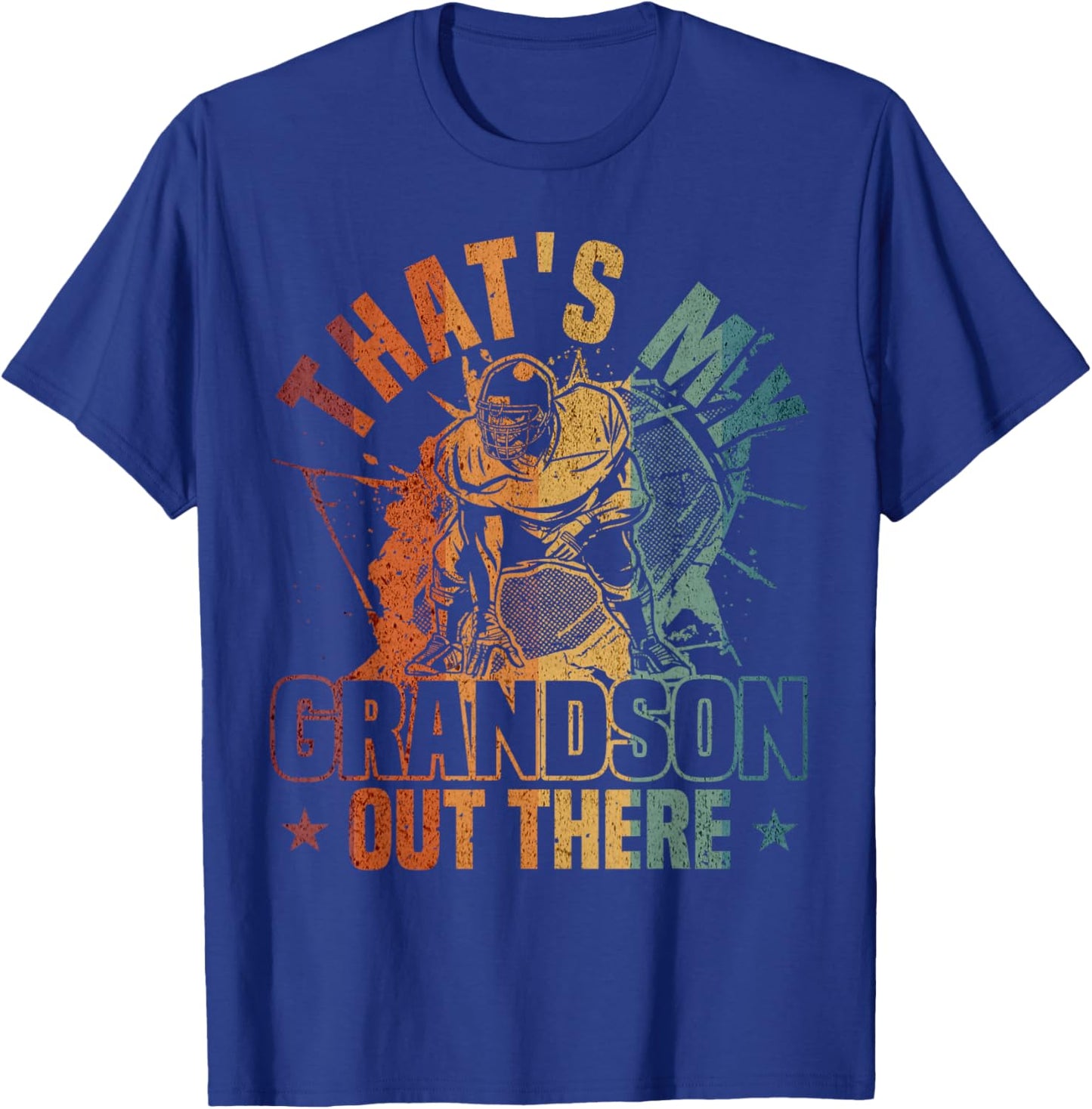 That's My Grandson Out There Football Player T-Shirt - T-Shirt | Royal