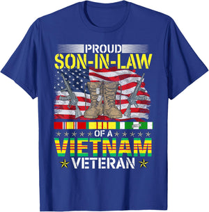 Vintage Proud Son-In-Law Of A Vietnam Veteran T-Shirt - T-Shirt | Royal