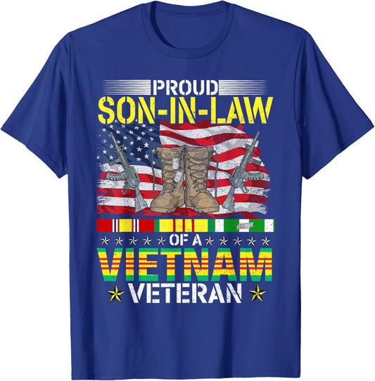 Vintage Proud Son-In-Law Of A Vietnam Veteran T-Shirt - T-Shirt | Royal