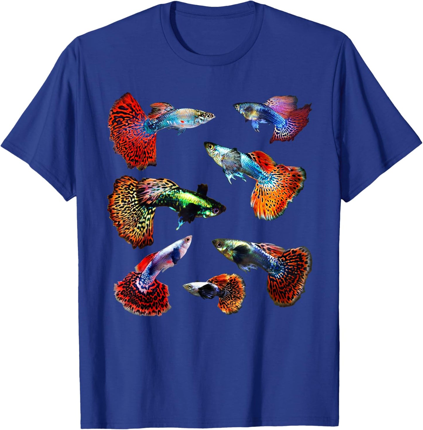 Aquarium Tropical Fish Guppies Co. Fancy Mosaic Guppy Fish Lover Forever Multicolor Graphic T-Shirt - T-Shirt | Royal