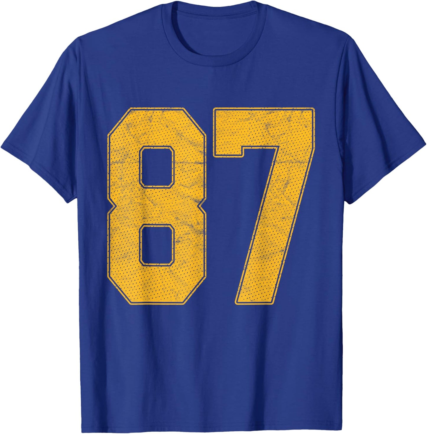 Number 87 Numbered Uniform Sports Team Jersey 87th Birthday T-Shirt - T-Shirt | Royal