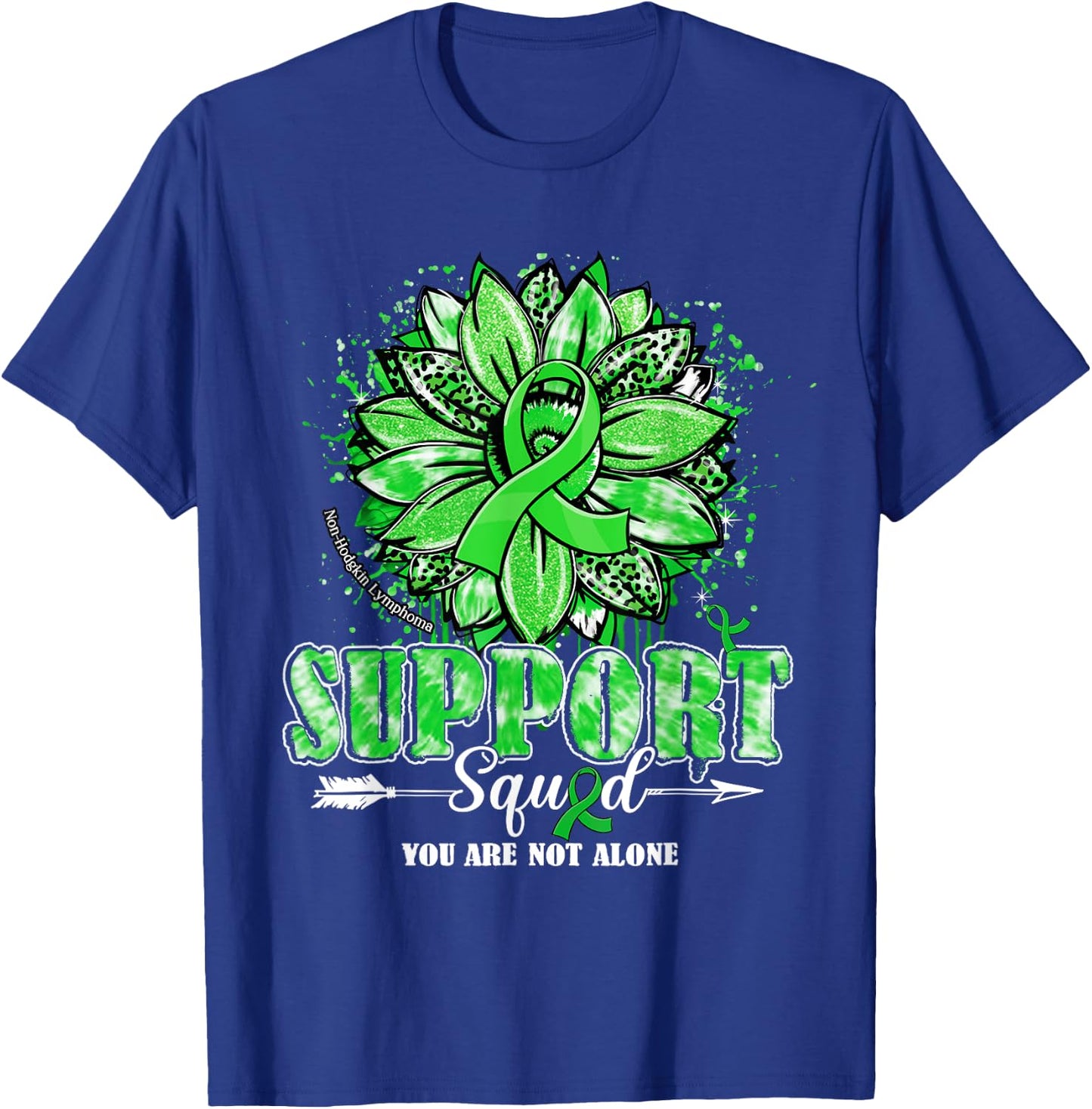 Sunflower Support Squad Non-Hodgkin Lymphoma Awareness Gifts T-Shirt - T-Shirt | Royal