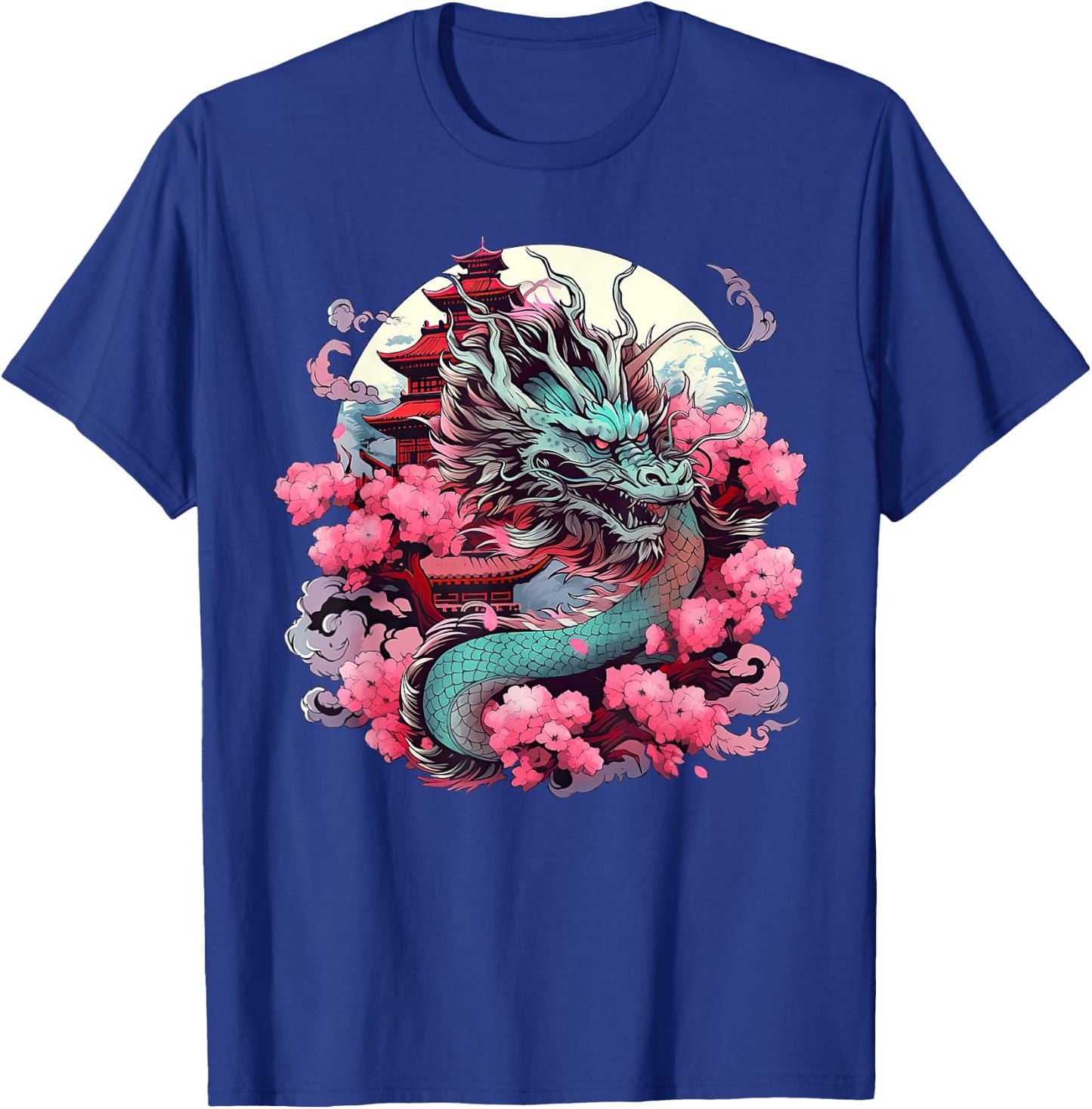 Tokyo Asian inspired vintage style 80s retro Japanese Dragon T-Shirt - T-Shirt | Royal