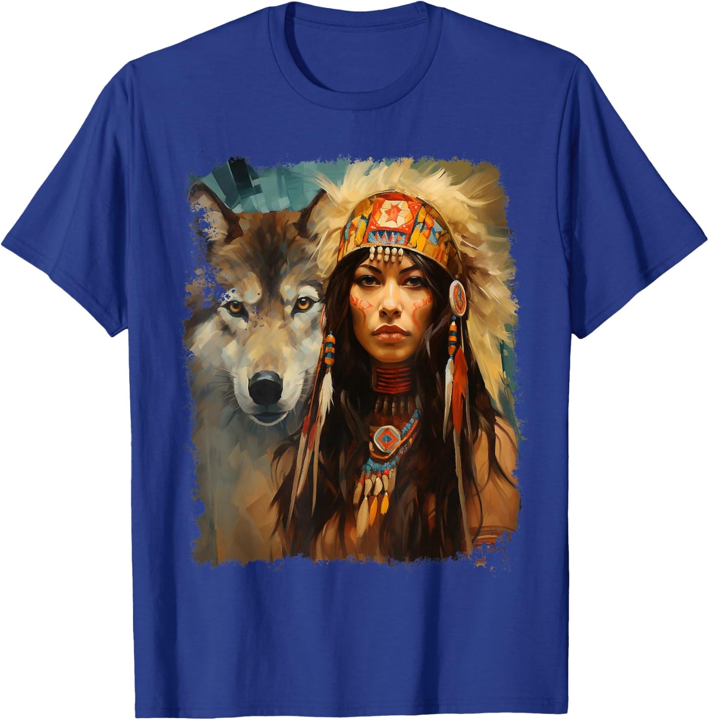 Woman and Wolf T-Shirt - T-Shirt | Royal