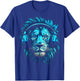 Lion Art Music Animal Headphones Blue Zoo Lion Motif T-Shirt - T-Shirt | Royal