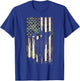 Elk Hunting Bugling Bull Camo US Flag - American Retro T-Shirt - T-Shirt | Royal