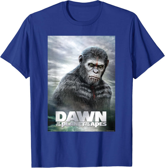 Dawn of The Planet of The Apes Caesar in Paint Movie Poster T-Shirt - T-Shirt | Royal