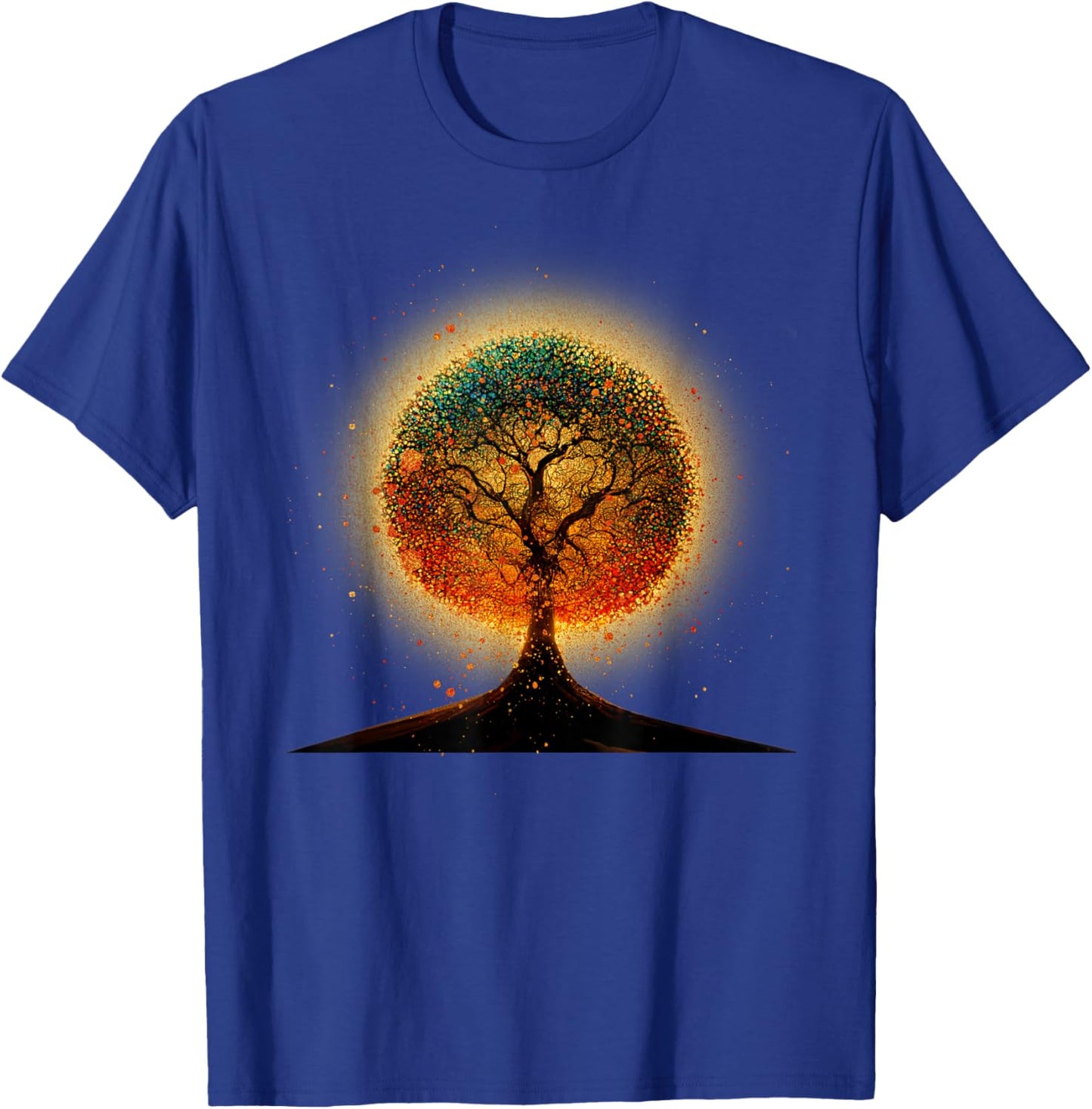 Colorful Tree Life Is Really Good Tree Art Earth Day T-Shirt - T-Shirt | Royal