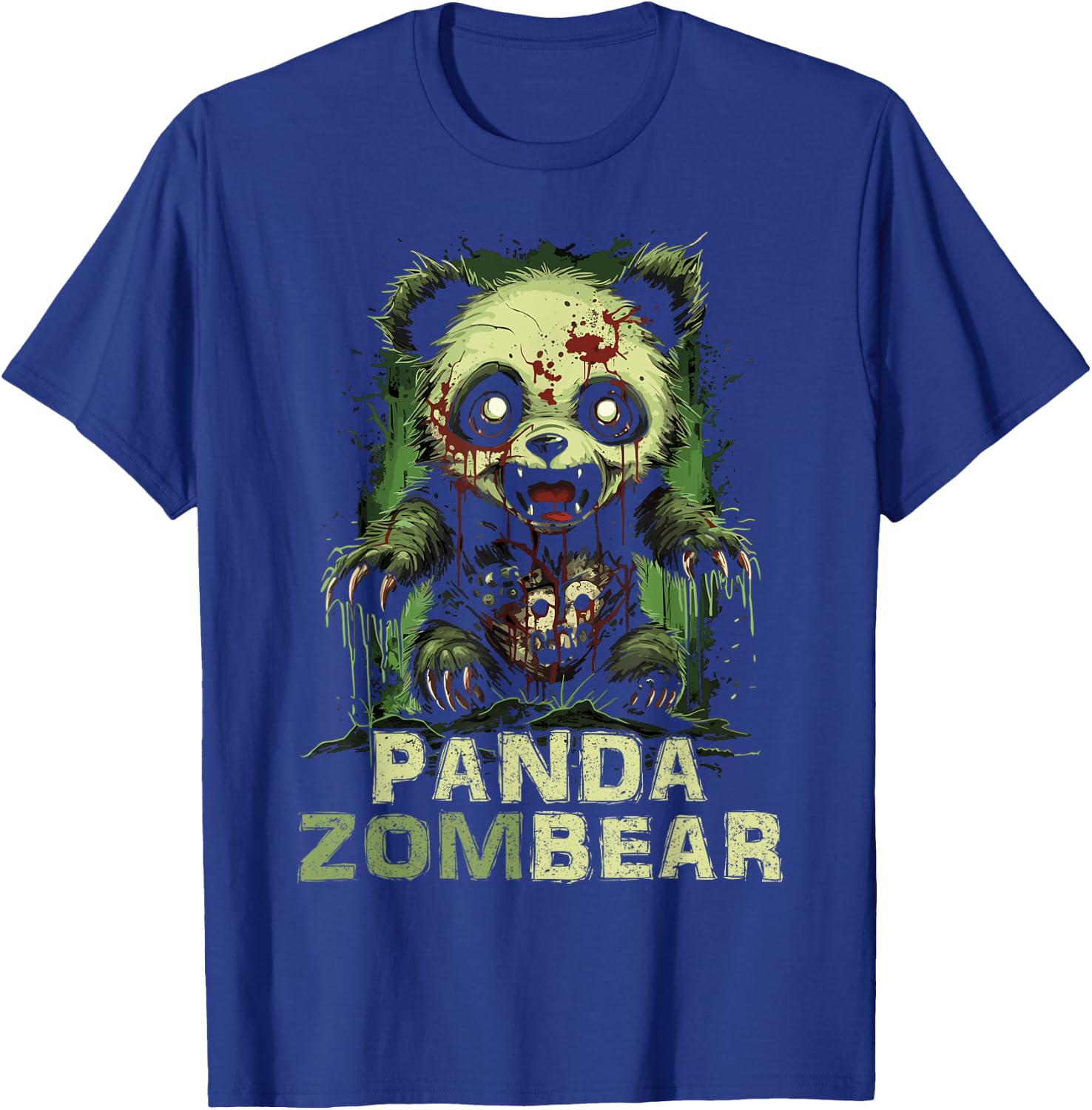 Panda Bear Zombie Halloween For Kids Women Men Funny T-Shirt - T-Shirt | Royal