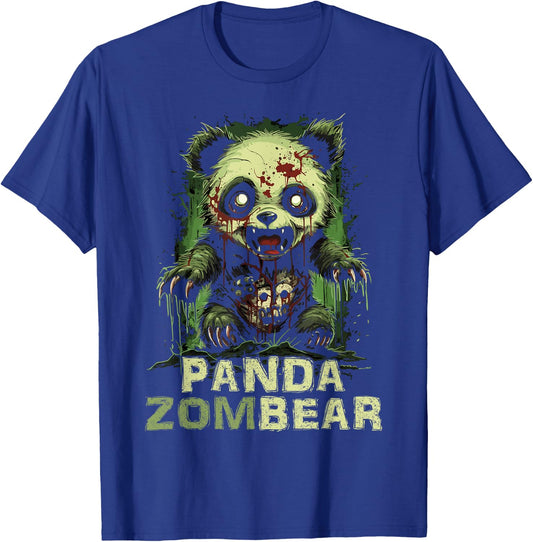 Panda Bear Zombie Halloween For Kids Women Men Funny T-Shirt - T-Shirt | Royal